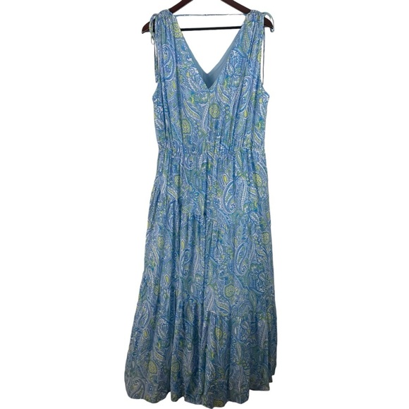 Vince Camuto | Airy Blue Coastal Hues Midi Maxi Dress New - Picture 5 of 11